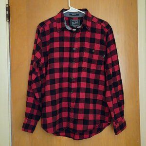 Woolrich Trout Run Size M Red Buffalo Plaid Flannel LS Button Down Shirt Grandpa